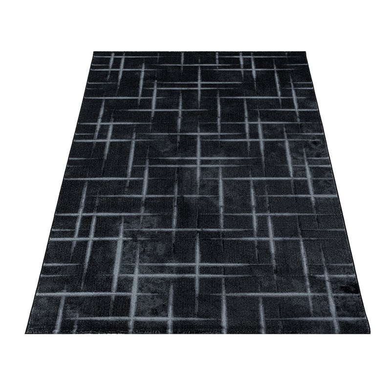 Modern floor rug - Streaky Skretch Black/Grey