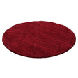 Round high pile floor rug - Life Red