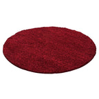 Round high pile floor rug - Life Red