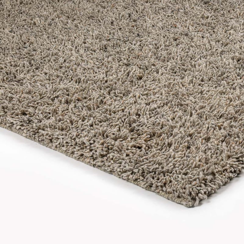 Wool floor rug - Berbero Lungo Light Grey 834