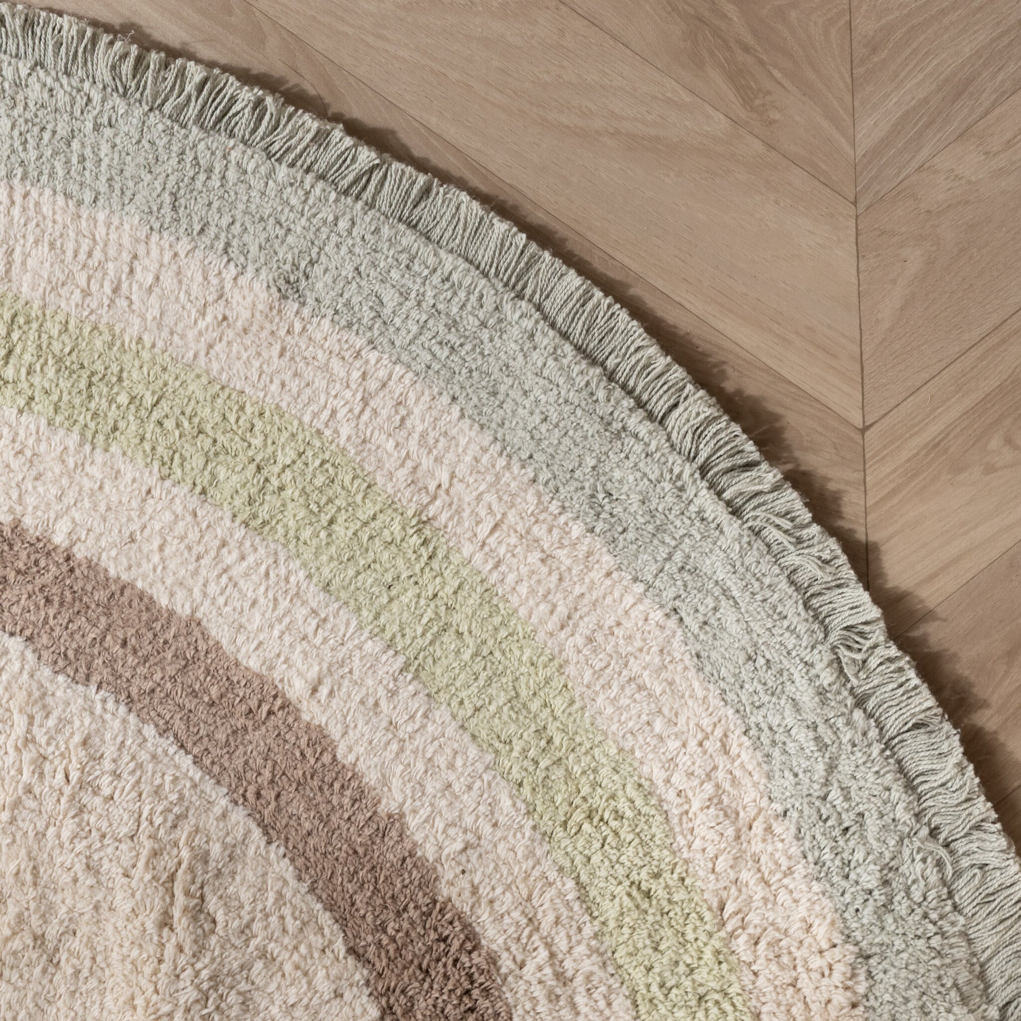 Oval washable children's rug - Milo Green