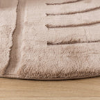 Round High Pile Rug - Carvy Curves Taupe