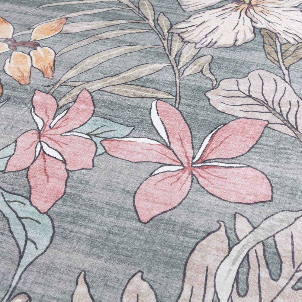Outdoor rug flowers - Poppy Olive green