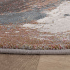 Round Abstract Rug - Xavier Wave Blue/Red