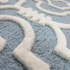 Wool floor rug - Morino Nador Blue/White