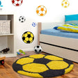 Round High-Pile Floor Rug - Fun Yellow