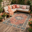 Indoor Outdoor Rug - Kairo Medallion Terra/Dark Blue