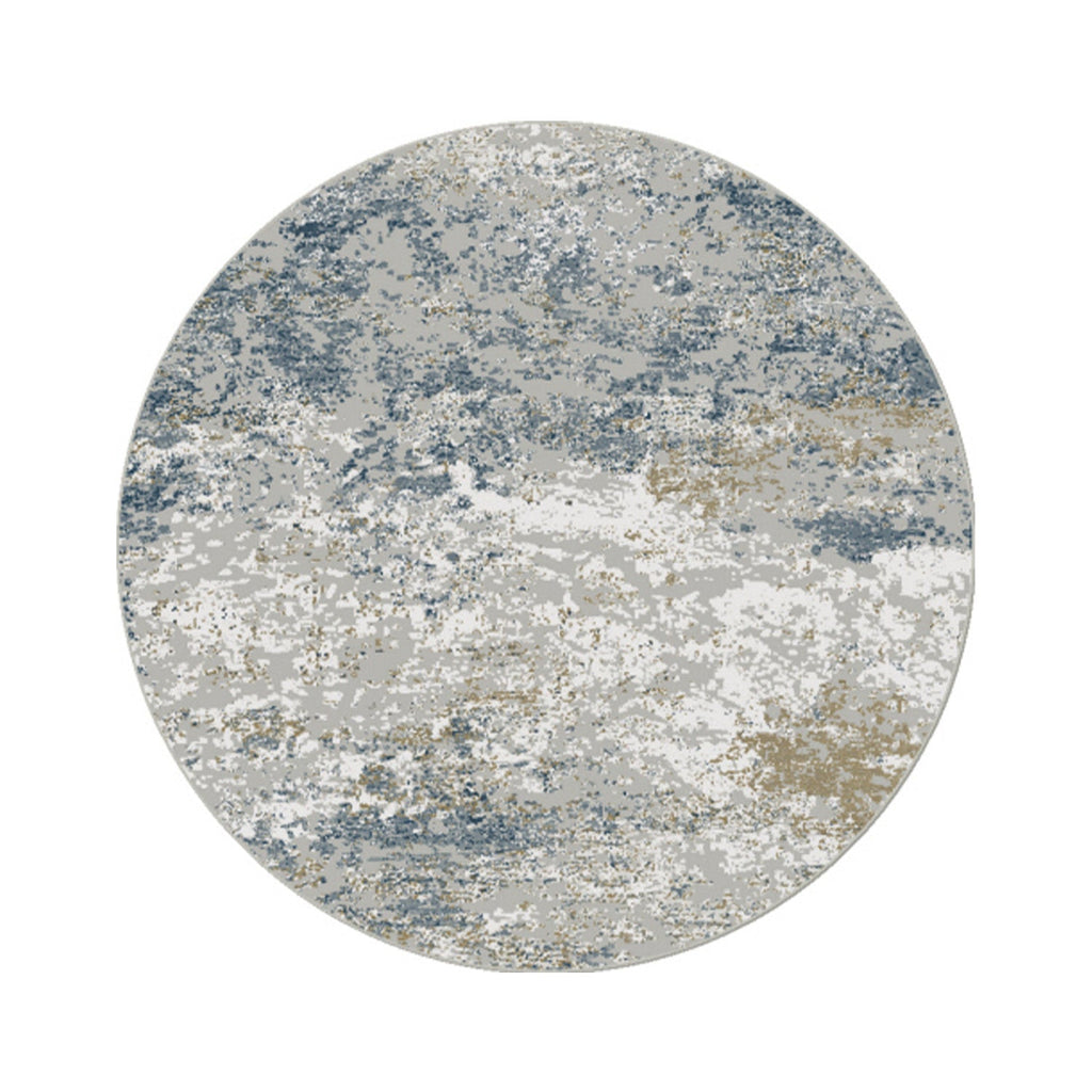 Round Modern Floor Rug - Carlton Blue 7777