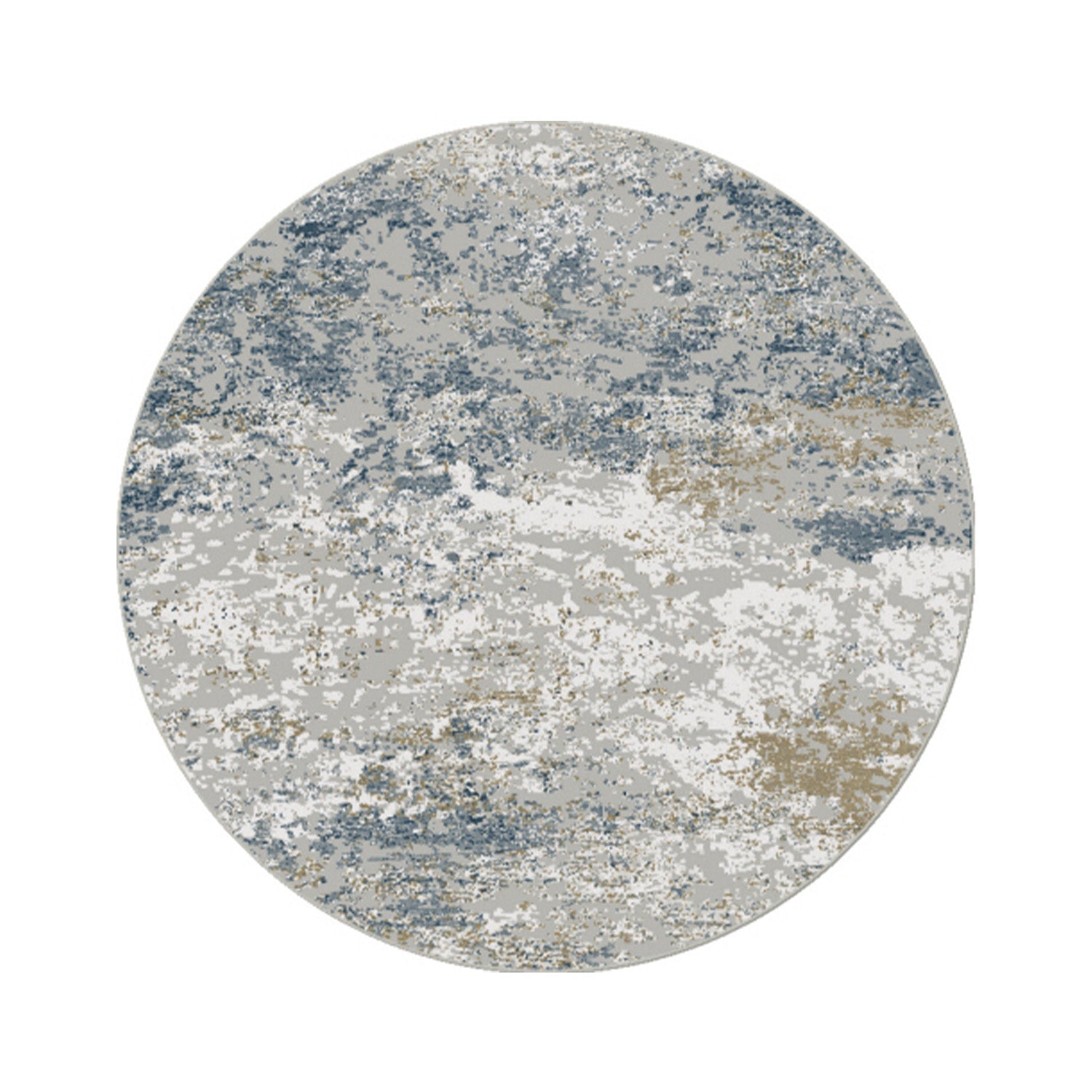 Round Modern Floor Rug - Carlton Blue 7777