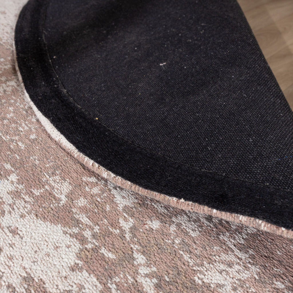 Round abstract rug - Candice Taupe