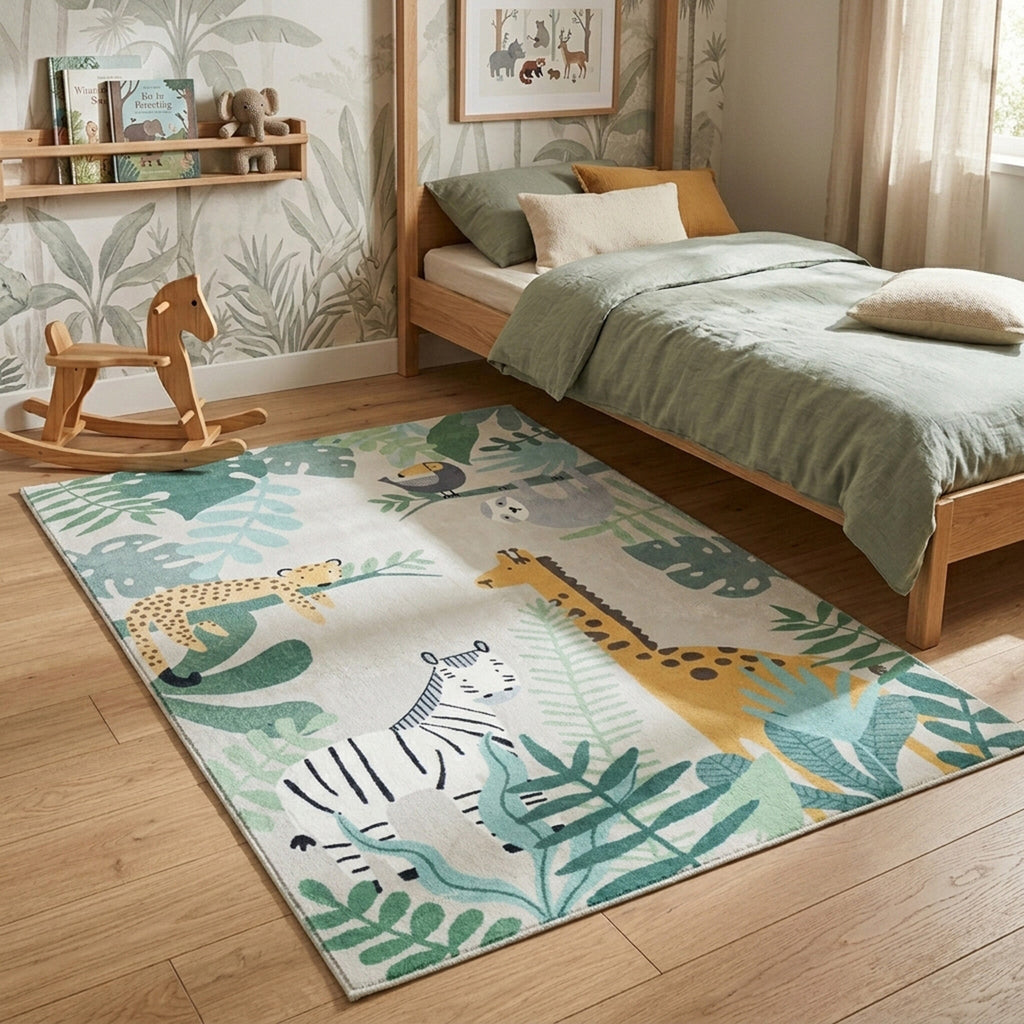 Kids Rug - Jungle Giraffe Beige