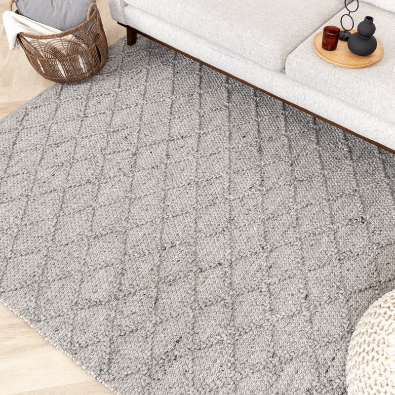 Wool Braided Rug - Knit Grey