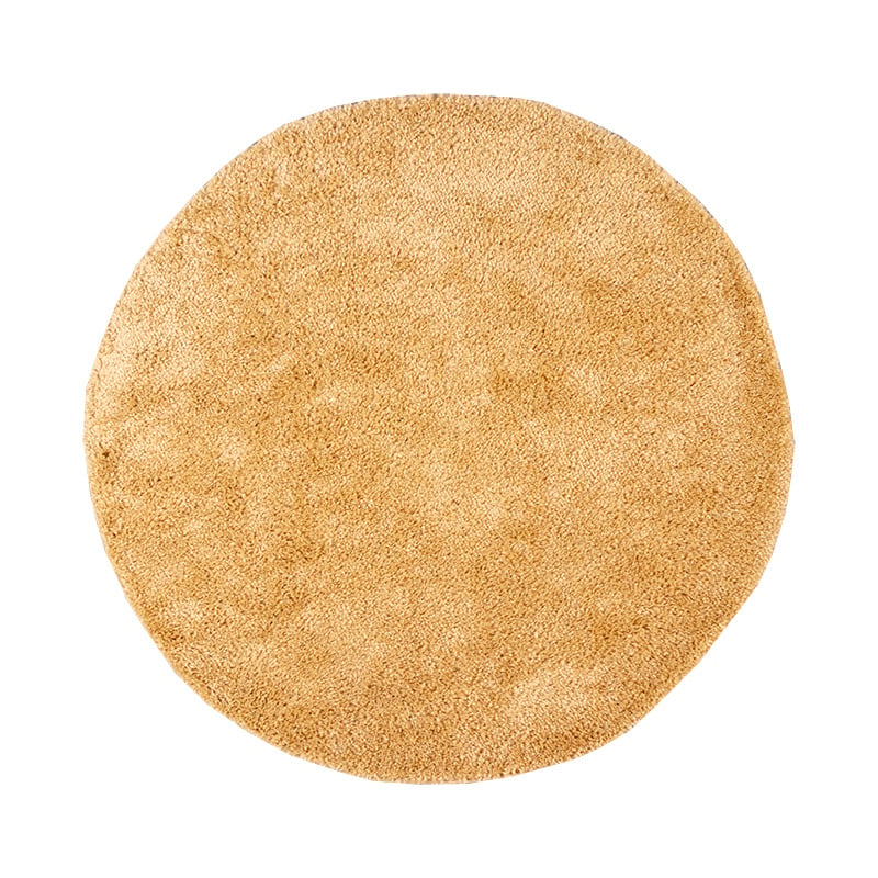 Round High Pile Rug - Lofty Ochre Yellow