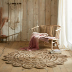 Round jute floor rug - Eduno Natural