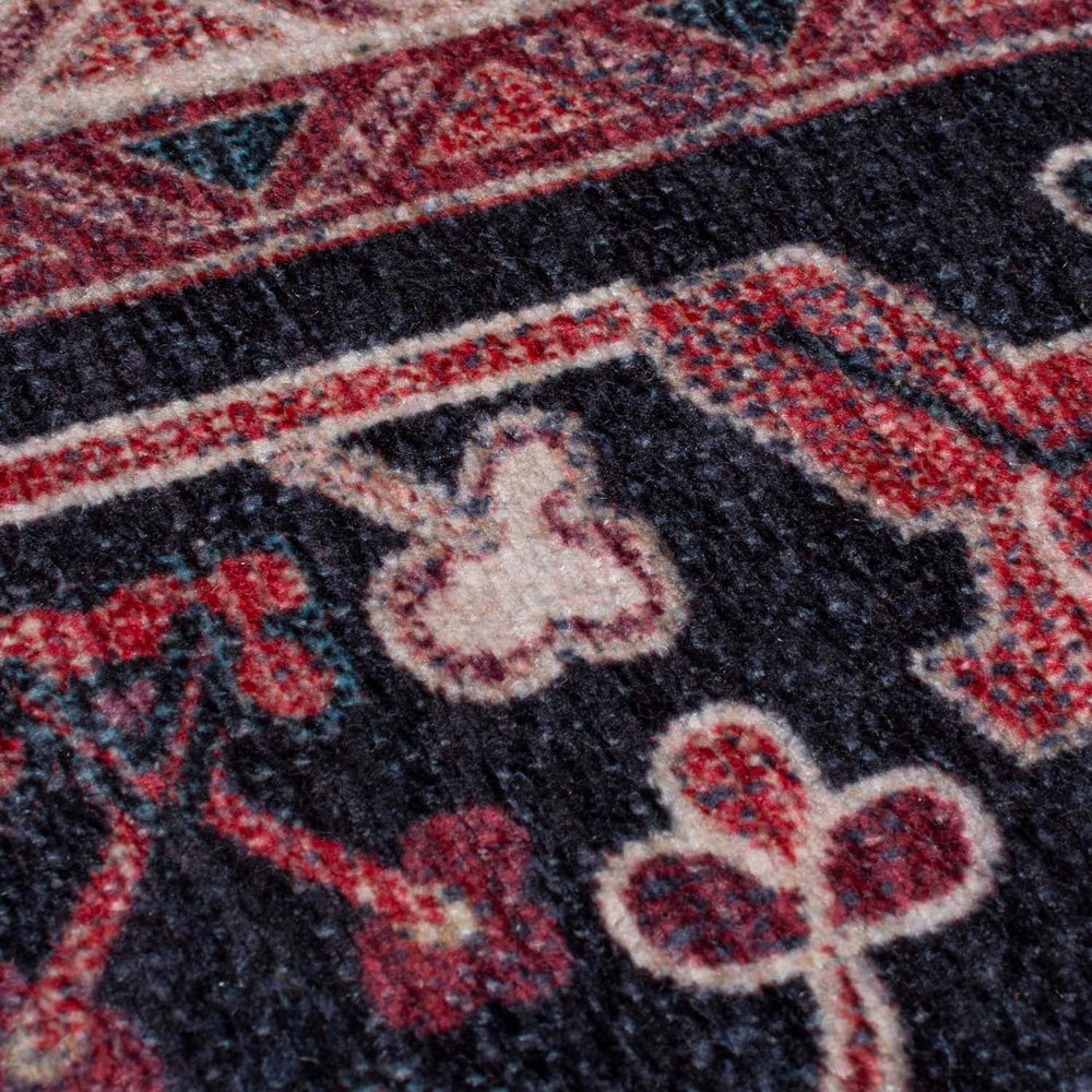 Washable Floor Rug - Reido Traditional Red