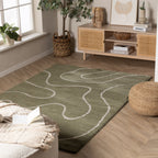 Washable Rug – Myrre Swirl Green
