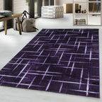 Modern floor rug - Streaky Scratch Purple/White