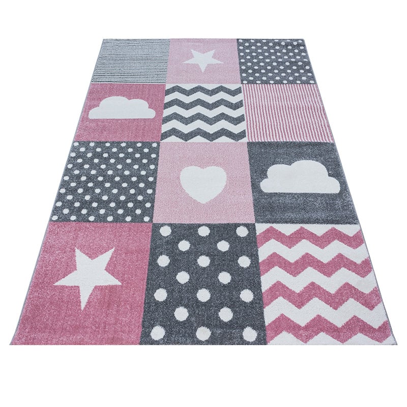 Children's Floor Rug - Ava Multi/Pink