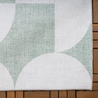 Abstract Outdoor Rug - Groovy Tiles Green