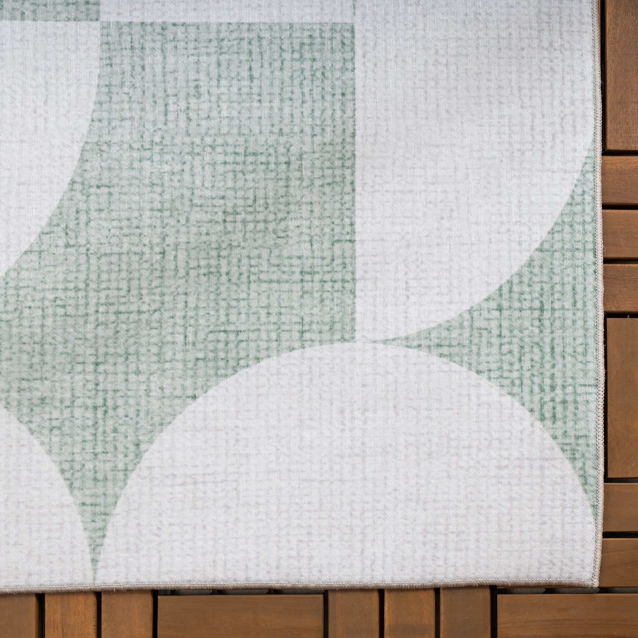 Abstract Outdoor Rug - Groovy Tiles Green