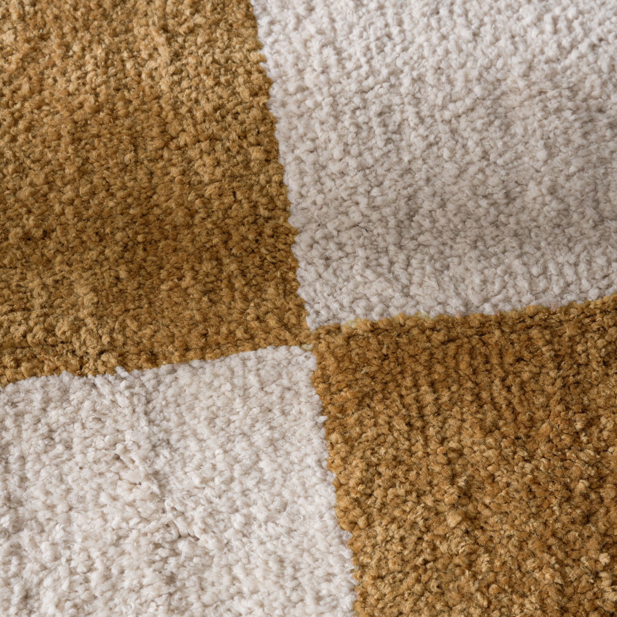 Checkerboard Rug - Blox Fringe Ochre yellow
