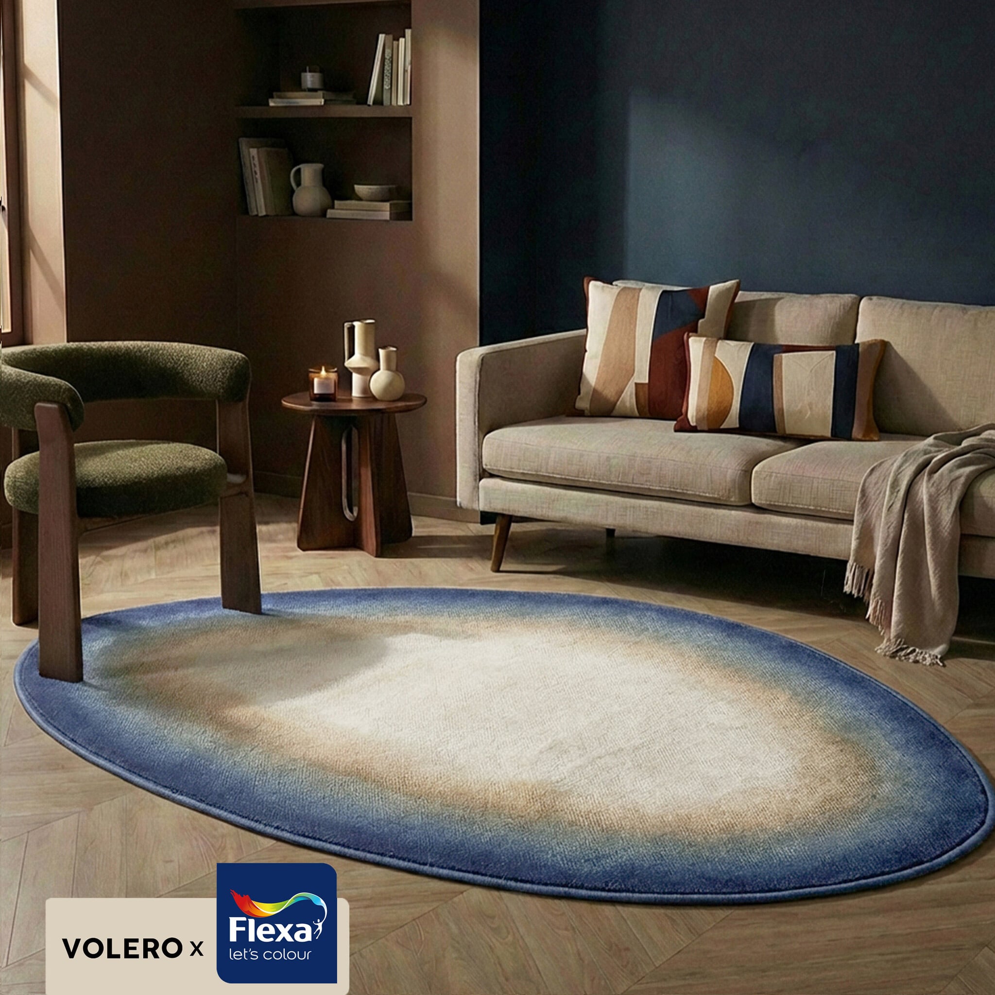 Organic Rug – Mellow Blue/Yellow