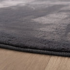 Round Low-Pile Rug - Cozy Anthracite