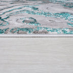 Marble floor rug - Erio Marbled Grey/Turquoise
