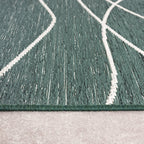 Modern Outdoor Rug - Porto Lines Dark Green