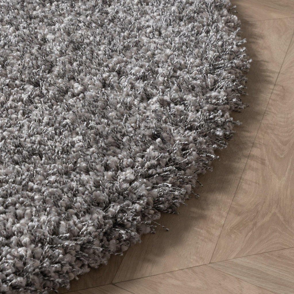 Round high-pile rug - Yves Grey