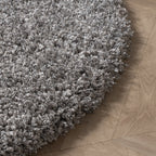 Round high-pile rug - Yves Grey