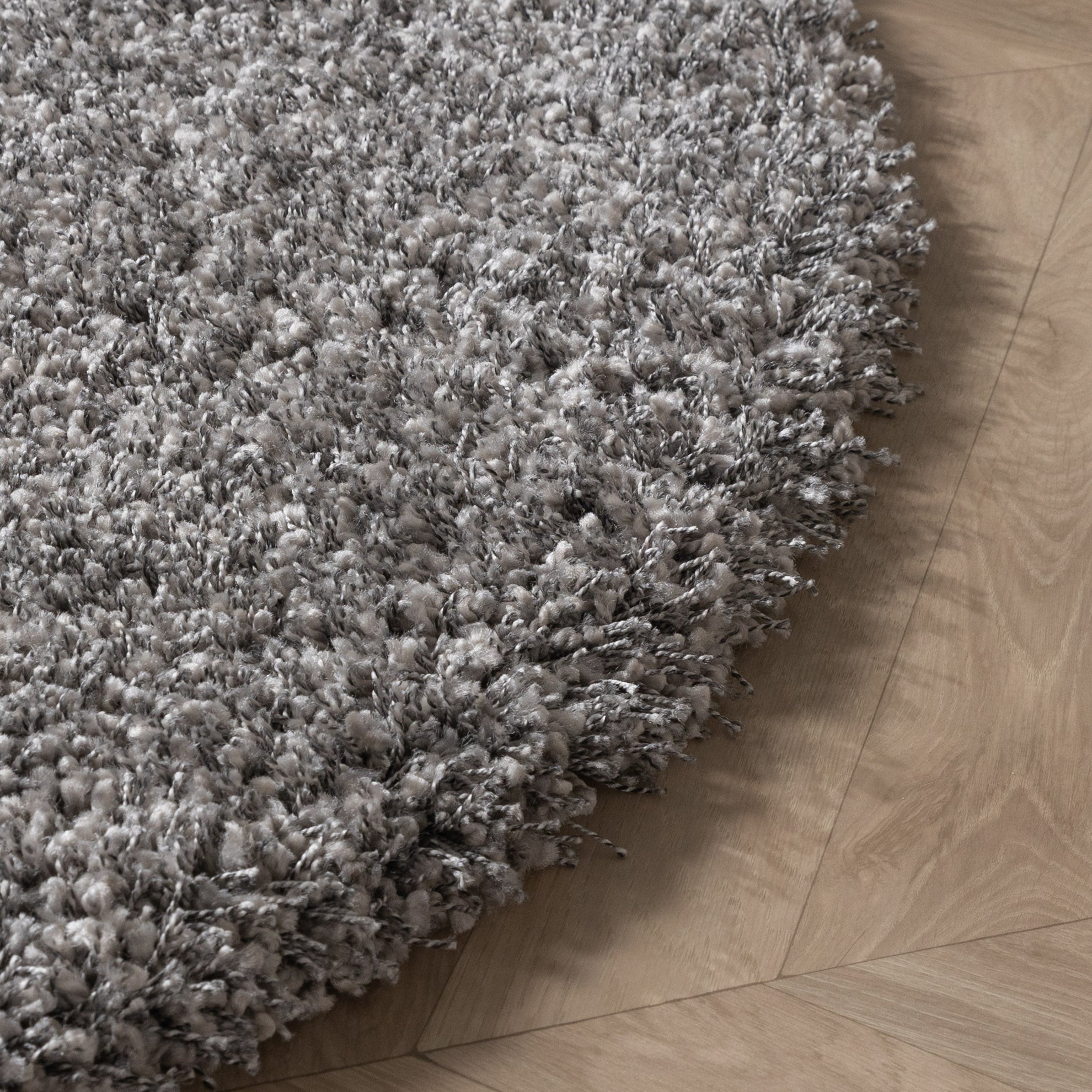 Round high-pile rug - Yves Grey