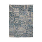 Wool Patchwork Floor Rug - Olympus 5000 Blue
