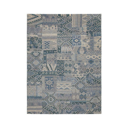 Wool Patchwork Floor Rug - Olympus 5000 Blue