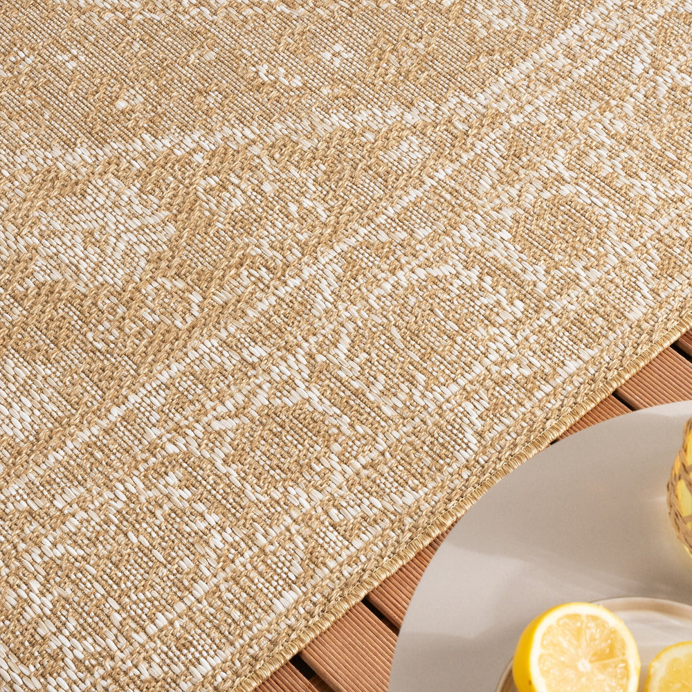 Jute Outdoor Rug - Daisy Medaillon White