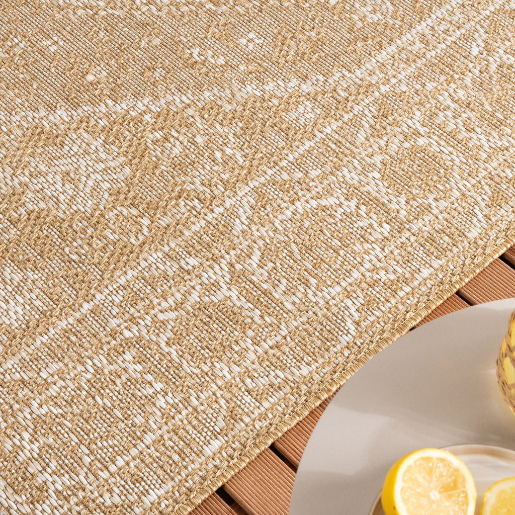Jute Outdoor Rug - Daisy Medaillon White