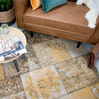 Round Patchwork Rug - Dreams Ochre Yellow