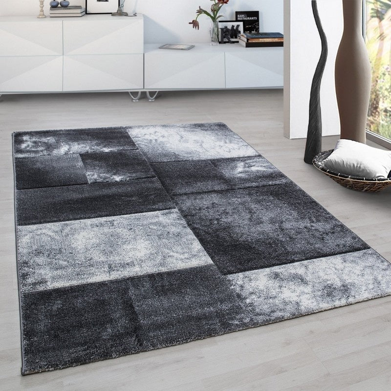 Modern floor rug - Tetris Grey 1710