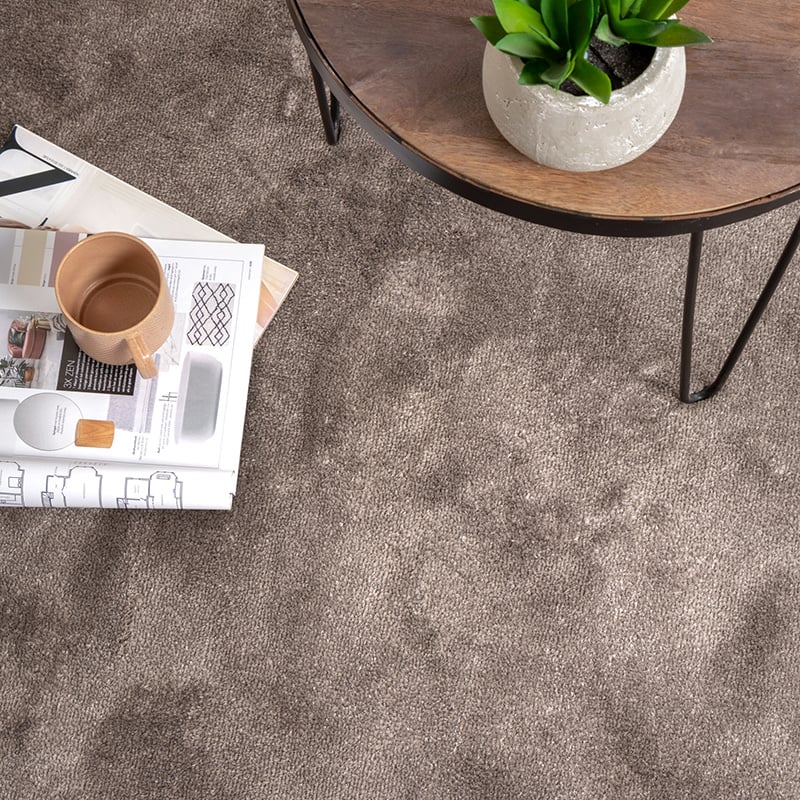 Round Washable Viscose Rug - Vive Taupe