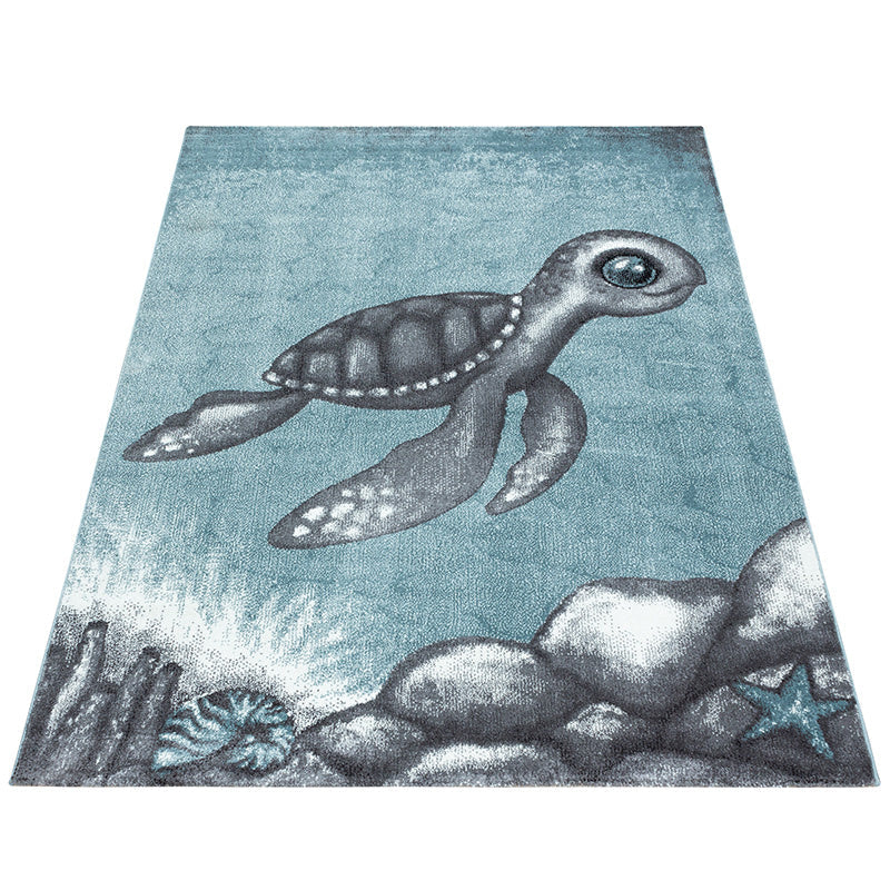 Children's Floor Rug - Bambi Turtle Blue