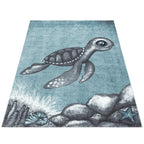 Children's Floor Rug - Bambi Turtle Blue
