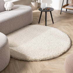 Round shaggy rug - Yves Cream