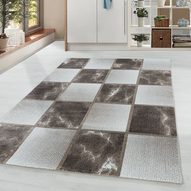 Modern floor rug - Optimism Box Taupe/Grey