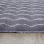 Soft high-pile floor rug - Ambrey 3D Dark Grey