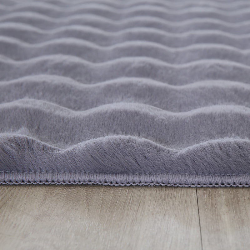 Soft high-pile floor rug - Ambrey 3D Dark Grey