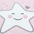 Children's floor rug - Pleun Star Pink