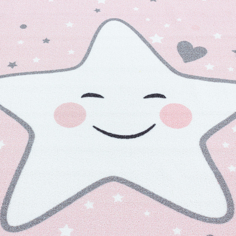 Children's floor rug - Pleun Star Pink