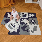 Foam puzzle mat - Sam Sea Dark Blue/White