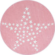 Round children's floor rug - Bambi Star Pink