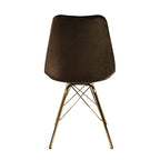 Chair Velvet Coffee Brown - Gold frame